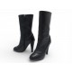 NEUF CHAUSSURES CHANEL G30143 35.5 BOTTINES A TALONS EN CUIR NOIR LOGO CC 1600€