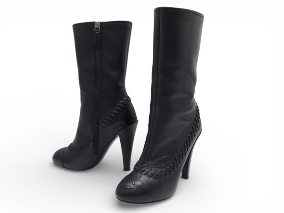 chaussures chanel g30143 35.5 bottines a talons