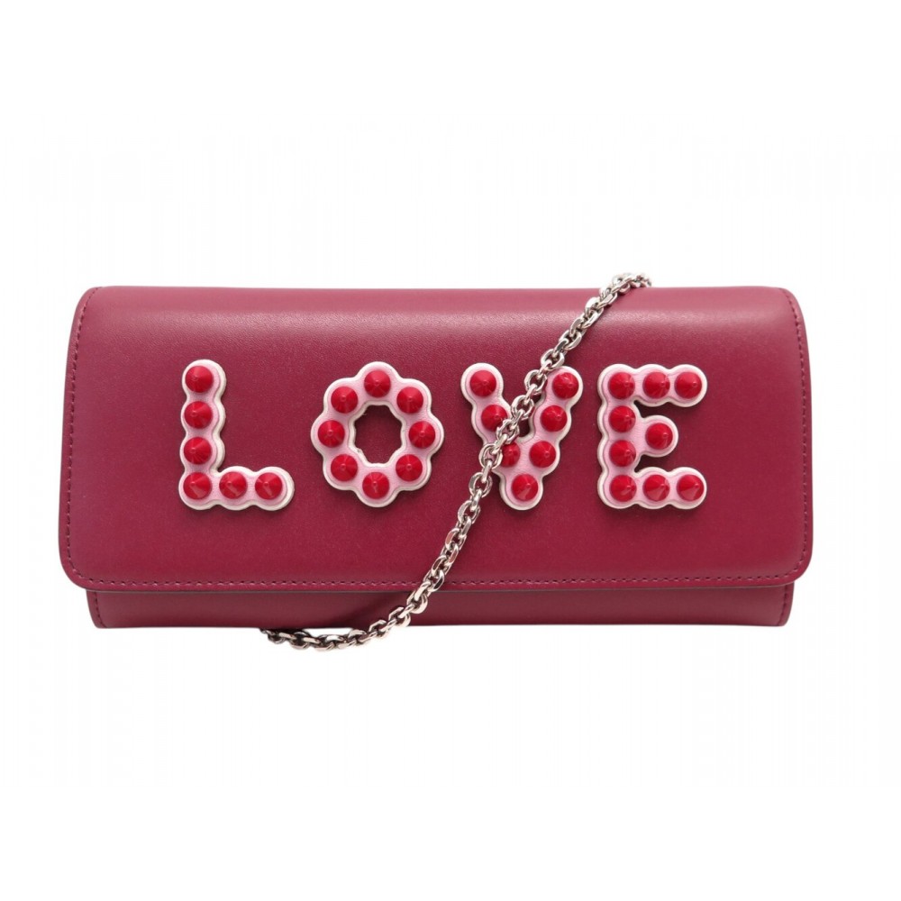 NEUF PORTEFEUILLE FENDI LOVE CONTINENTAL 8M0365 EN CUIR WALLET ON CHAIN WOC 690€