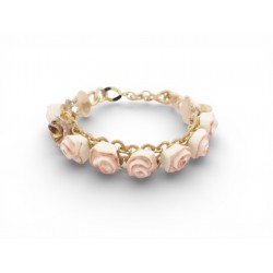 NEUF BRACELET CHRISTIAN DIOR GOURMETTE ROSES EMAIL 16-19CM METAL BANGLE 500€