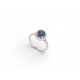 NEUF BAGUE SERTIE SAPHIR 1.33 CT & DIAMANTS 0.58 CT 53 EN OR BLANC 3.15 GR 4600€