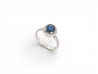 bague sertie saphir 1.33 ct diamants 0.58 ct 53
