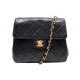 VINTAGE SAC A MAIN CHANEL TIMELESS SQUARE EN CUIR NOIR BANDOULIERE HANDBAG 7200€