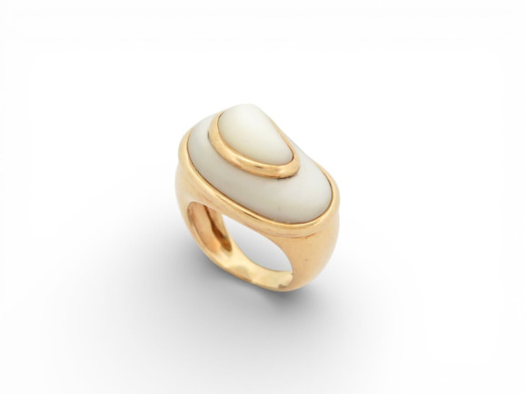 bague fred nuage 52 en nacre et or jaune 18k