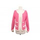 VINTAGE CARDIGAN CHANEL GILET T 38 M EN CACHEMIRE ROSE BLANC VESTE JACKET 4900€