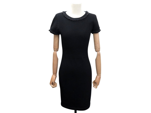 robe chanel manches courtes perles p37348 m 38