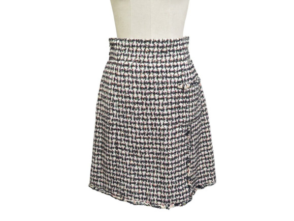  jupe chanel pied de poule p38136 m 40 en tweed