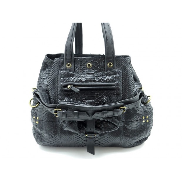 NEUF SAC A MAIN JEROME DREYFUSS BILLY M PYTHON NOIR + SAC HAND BAG PURSE 1290€