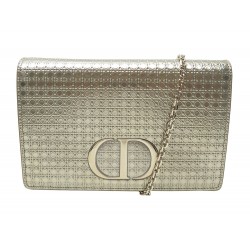 NEUF SAC A MAIN DIOR 30 MONTAIGNE MICROCANNAGE EN CUIR DORE BANDOULERE BAG 2220€