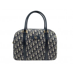 VINTAGE SAC A MAIN DIOR BOSTON BOWLING EN TOILE MONOGRAMME OBLIQUE BLEUE BAG