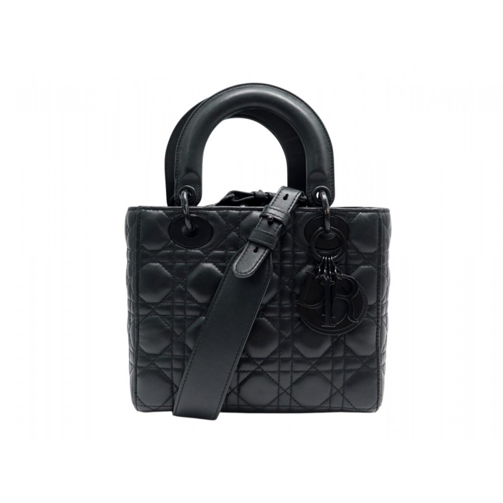 SAC A MAIN CHRISTIAN LADY DIOR MYABC SMALL EN CUIR CANNAGE ULTRAMATTE NOIR 5500€