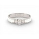 BRACELET HERMES CHARNIERE UNI EN EMAIL BLANC & ACIER PALLADIE 15 CM BANGLE 675€