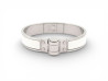 bracelet hermes charniere uni en email blanc acier
