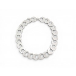 COLLIER CHRISTIAN DIOR CHAINE MAILLONS O EN METAL ARGENTE 53 CM SILVER NECKLACE