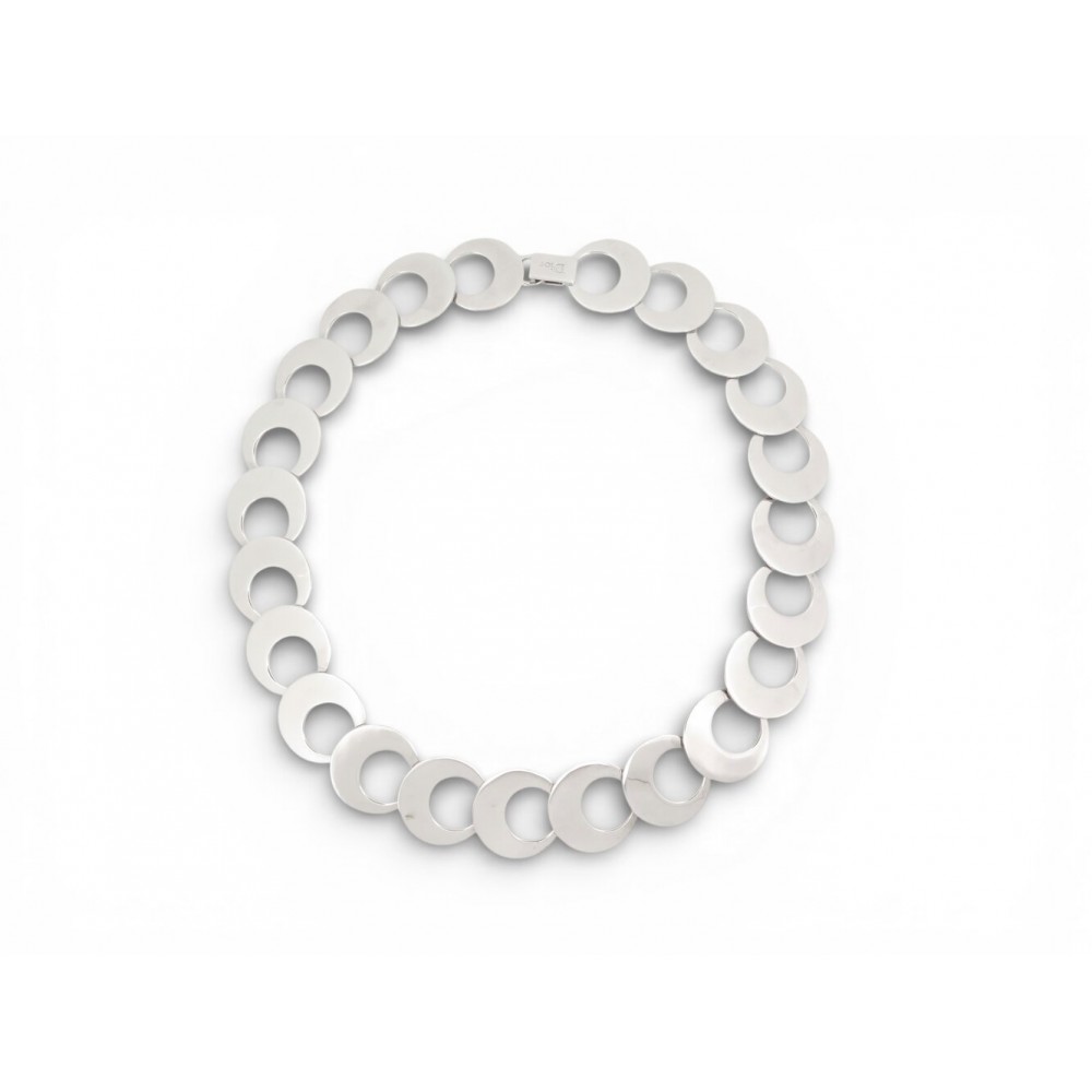COLLIER CHRISTIAN DIOR CHAINE MAILLONS O EN METAL ARGENTE 53 CM SILVER NECKLACE