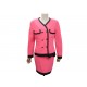 TAILLEUR CHANEL VESTE + JUPE M 38 LAINE ROSE NOEUD BOUTONS LOGO CC SUIT 10300€
