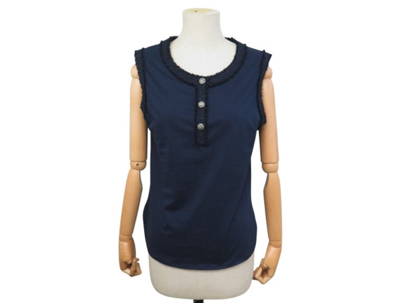 haut top chanel sans manches p43335 3 boutons