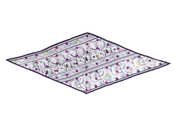 foulard hermes losange chasse en inde cachemire