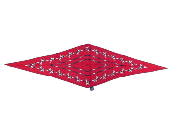 foulard hermes losange chevaux saut d'obstacle