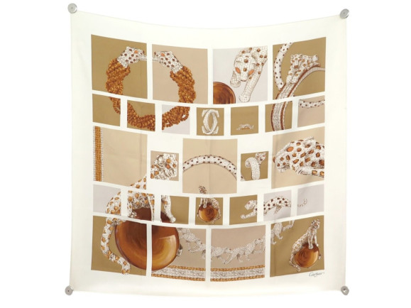 foulard cartier bijoux panthere carre 90 en soie