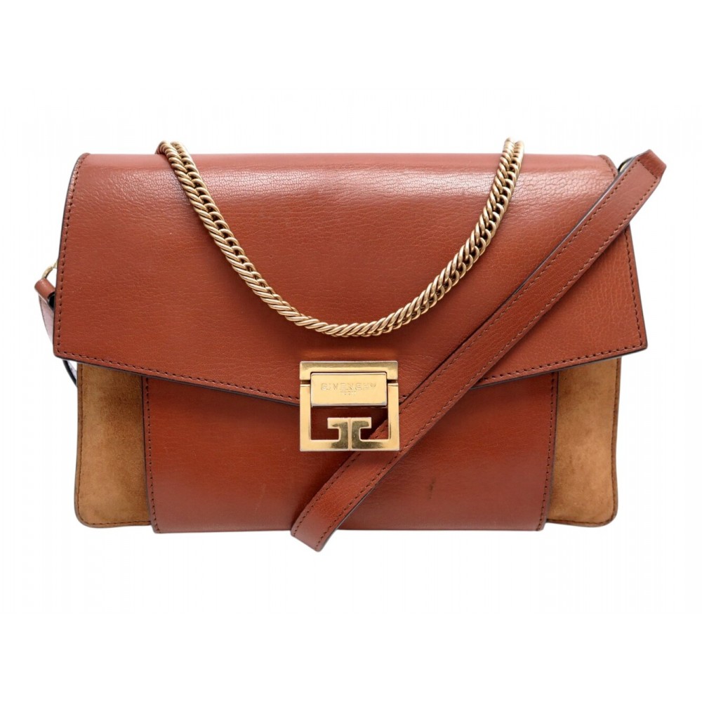 SAC A MAIN GIVENCHY GV3 MEDIUM EN CUIR & DAIM MARRON BANDOULIERE HAND BAG 2390€