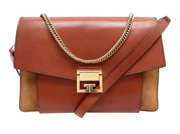 sac a main givenchy gv3 medium en cuir daim marron