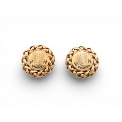 VINTAGE BOUCLES D'OREILLES CHANEL 1960 GRANDES PUCES EPIS DE BLE CHAINE EARRINGS