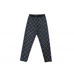 PANTALON LEGGING CHANEL P62781V48259 38 M IMPRIME MATELASSE NOIR TROUSERS 1950€