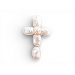 VINTAGE PENDENTIF CHANEL CROIX 1990 DE CASTELLANE LAGERFELD DORE & PERLE PENDANT