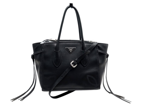sac a main pradacity sport cabas en cuir noir