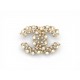 NEUF BROCHE CHANEL LOGO CC AJOURE STRASS EN METAL DORE NEW GOLDEN BROOCH 750€