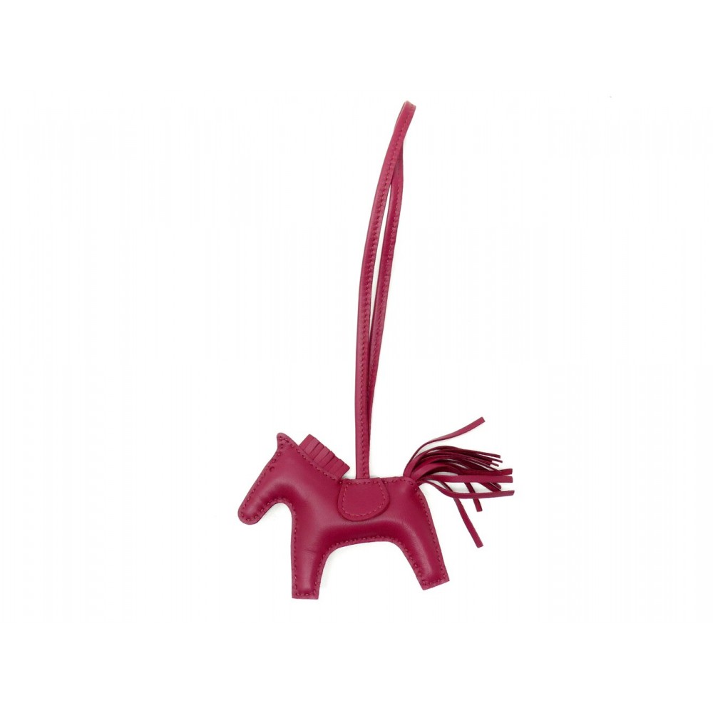 NEUF BIJOU DE SAC HERMES GRIGRI CHEVAL RODEO PM CUIR BORDEAUX NEW BAG CHARM 490€