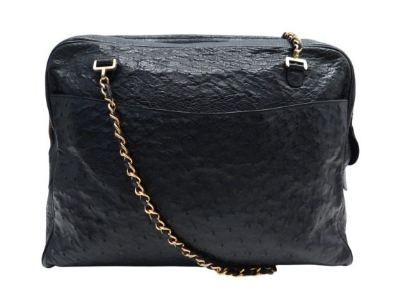 sac a main chanel camera gm en cuir d'autruche