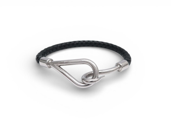 bracelet hermes jumbo h boucles en acier palladie