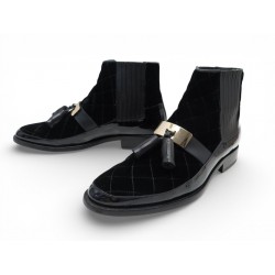 CHAUSSURES BOTTINES BALMAIN CHELSEA PAMPILLES 46 VELOURS MATELASSE BOOTS 1550€