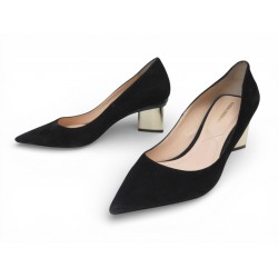 CHAUSSURES NICHOLAS KIRKWOOD PRISM ESCARPINS 37 IT 38 FR EN DAIM NOIR SHOES 550€