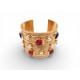 RARE BRACELET MANCHETTE CHANEL BYZANTIN GRIPOIX 1970 DORE PIERRES PERLES BANGLE