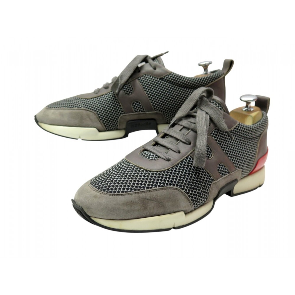 CHAUSSURES HERMES STARTER 182389ZH BASKETS 42 CUIR ET DAIM + BOITE SNEAKERS 895€