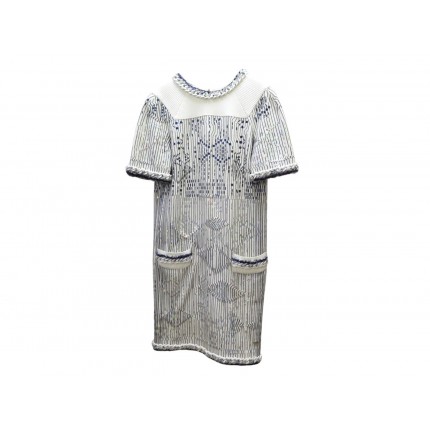 ROBE CHANEL P47905K06127 38 M ORNEMENTS SEQUINS DETAILS CHAINE TWEED DRESS 6800€