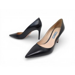 NEUF CHAUSSURES PRADA ESCARPINS CLASSIQUE 37 IT 38 FR CUIR SAFFIANO SHOES 910€