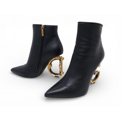 NEUF CHAUSSURES DOLCE & GABBANA BOTTINES DG BAROCCO 37 IT 38 EN CUIR SHOES 1350€