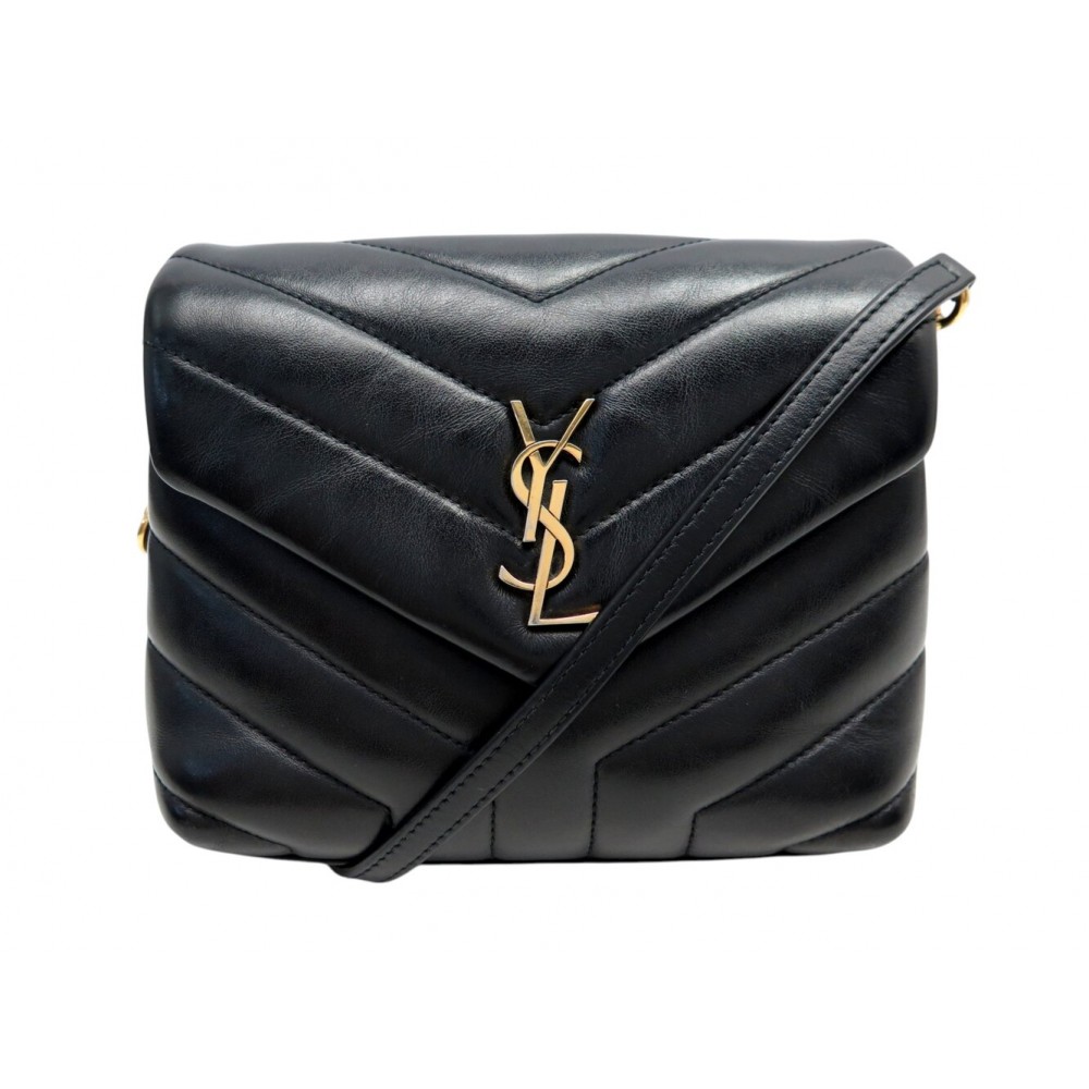 SAC A MAIN SAINT LAURENT LOULOU TOY 630951 CUIR NOIR BANDOULIERE HAND BAG 1600€