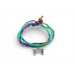 NEUF BRACELET HERMES TOURBILLON TETES DE CHEVAUX EN SOIE COLLIER NECKLACE HORSE