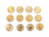 lot de 12 boutons chanel logo cc stries metal
