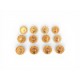 VINTAGE LOT DE 12 BOUTONS CHANEL PORTRAIT COCO CHANEL EN METAL DORE BUTTONS