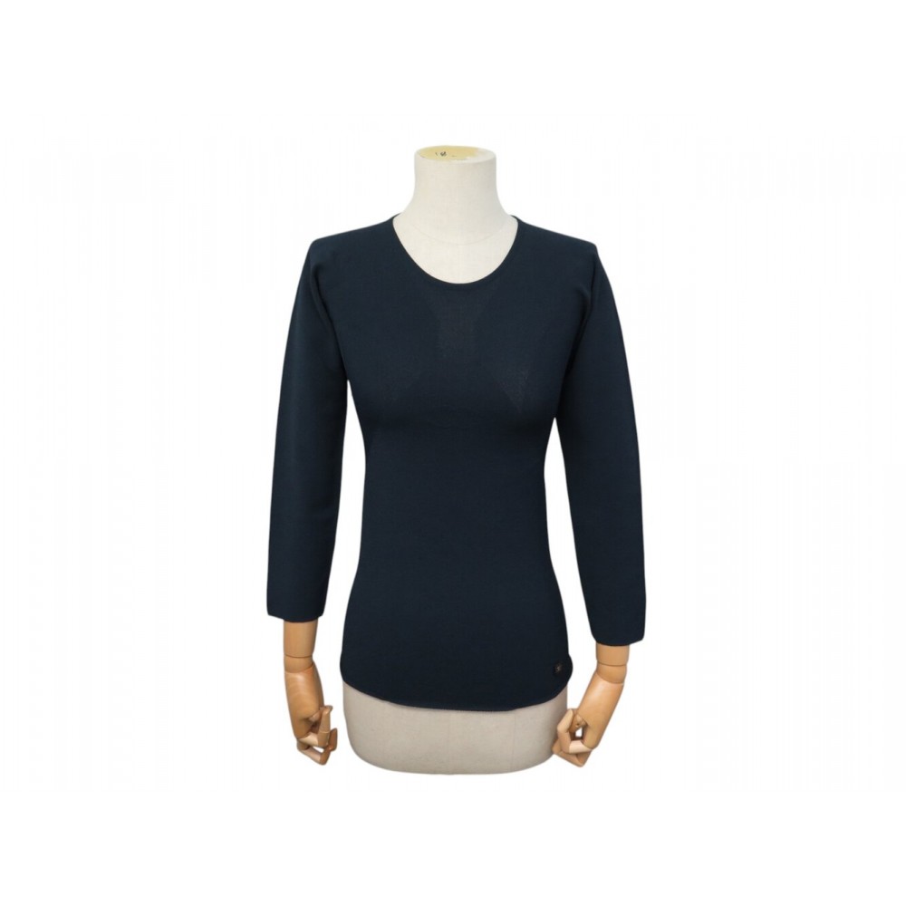 NEUF HAUT CHANEL TOP MANCHES LONGUES P18834V01040LOGO CC M 40 VISCOSE NEW 1400€