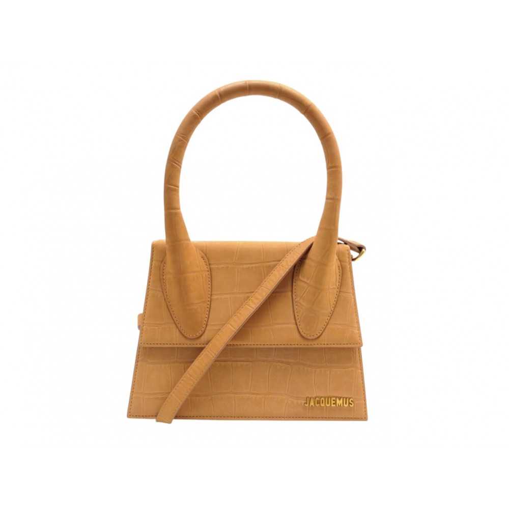 NEUF SAC A MAIN JACQUEMUS LE GRAND CHIQUITO CUIR FACON CROCO BANDOULIERE 850€
