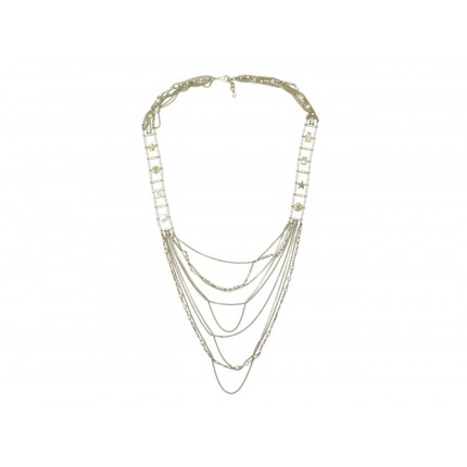 COLLIER SAUTOIR CHANEL 2020 CHAINES MULTI RANGS LOGO CC TREFLE NUM 5 COCO 2200€