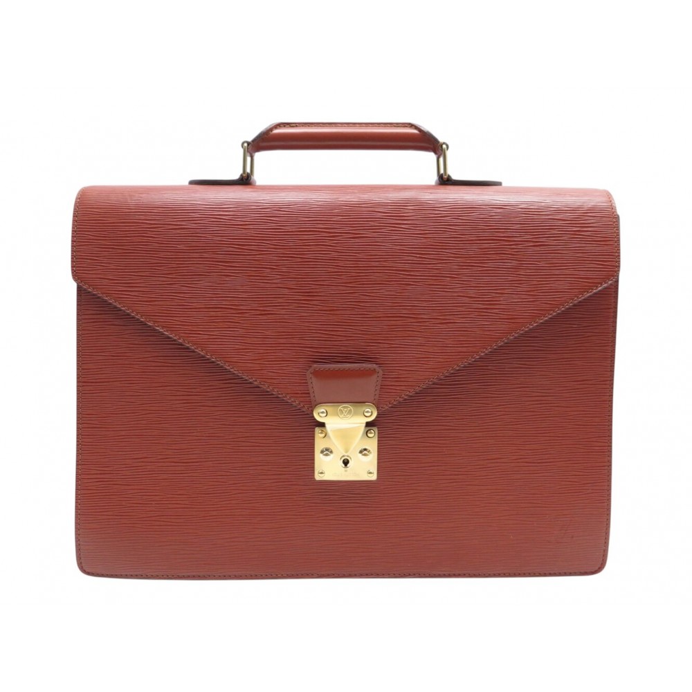 NEUF CARTABLE LOUIS VUITTON AMBASSADEUR EN CUIR EPI COGNAC PORTE DOCUMENTS 2400€