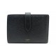 PORTEFEUILLE CELINE 10B643 LARGE STRAP WALLET EN CUIR GRAINE NOIR MONNAIE 650€